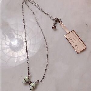 Ted Baker London Silver Mint Bow Necklace